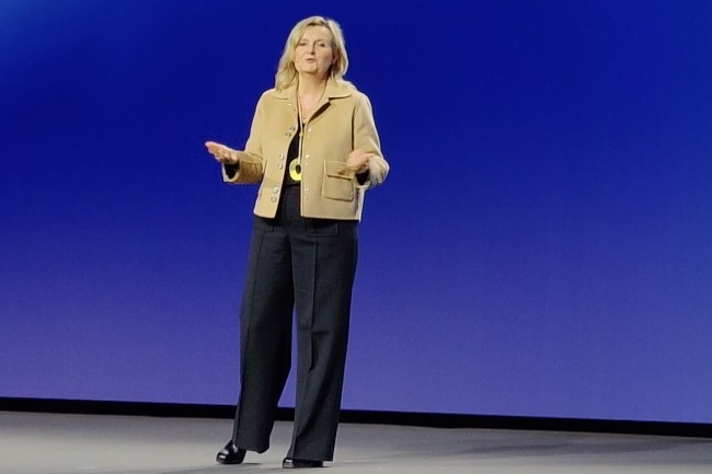 Corine de Bilbao, présidente de Microsoft France, a inauguré l'édition 2026 de l'AI Tour. (Crédit JC)